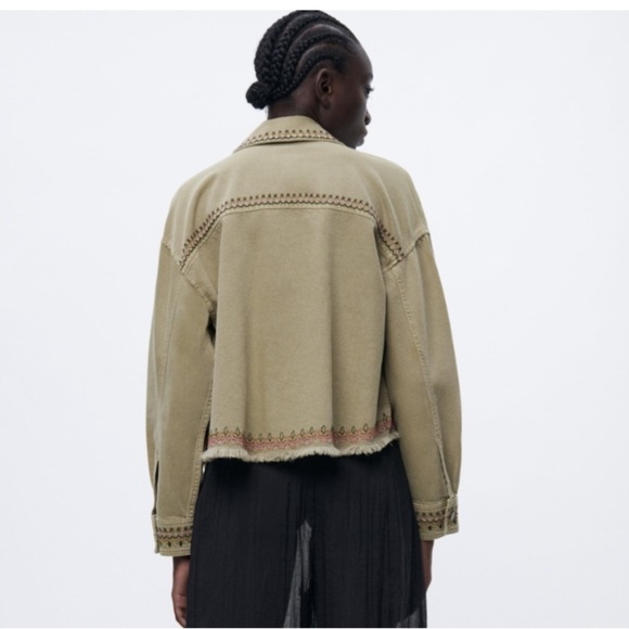 Zara Tan Jacket with Brown Accents - Picture 8 of 11